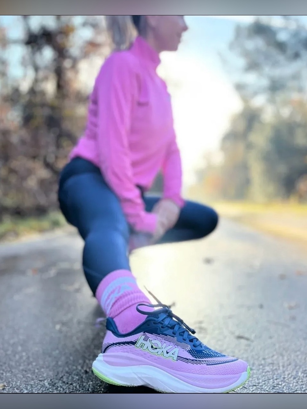 Hoka 💅 Skyflow Running Jogging Athletic Shoes Midnight Pink Twilight 1155113 MTW - Picture 2 of 14